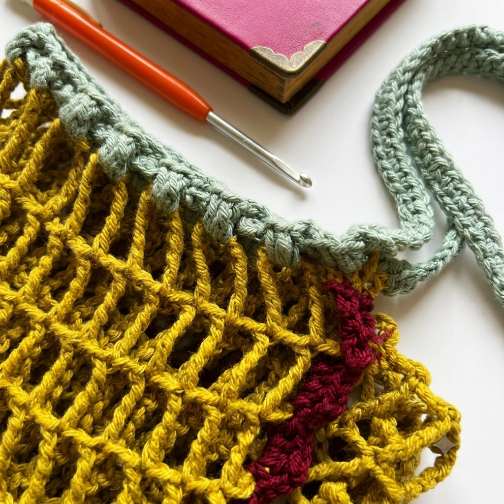 Handmade crochet net bag