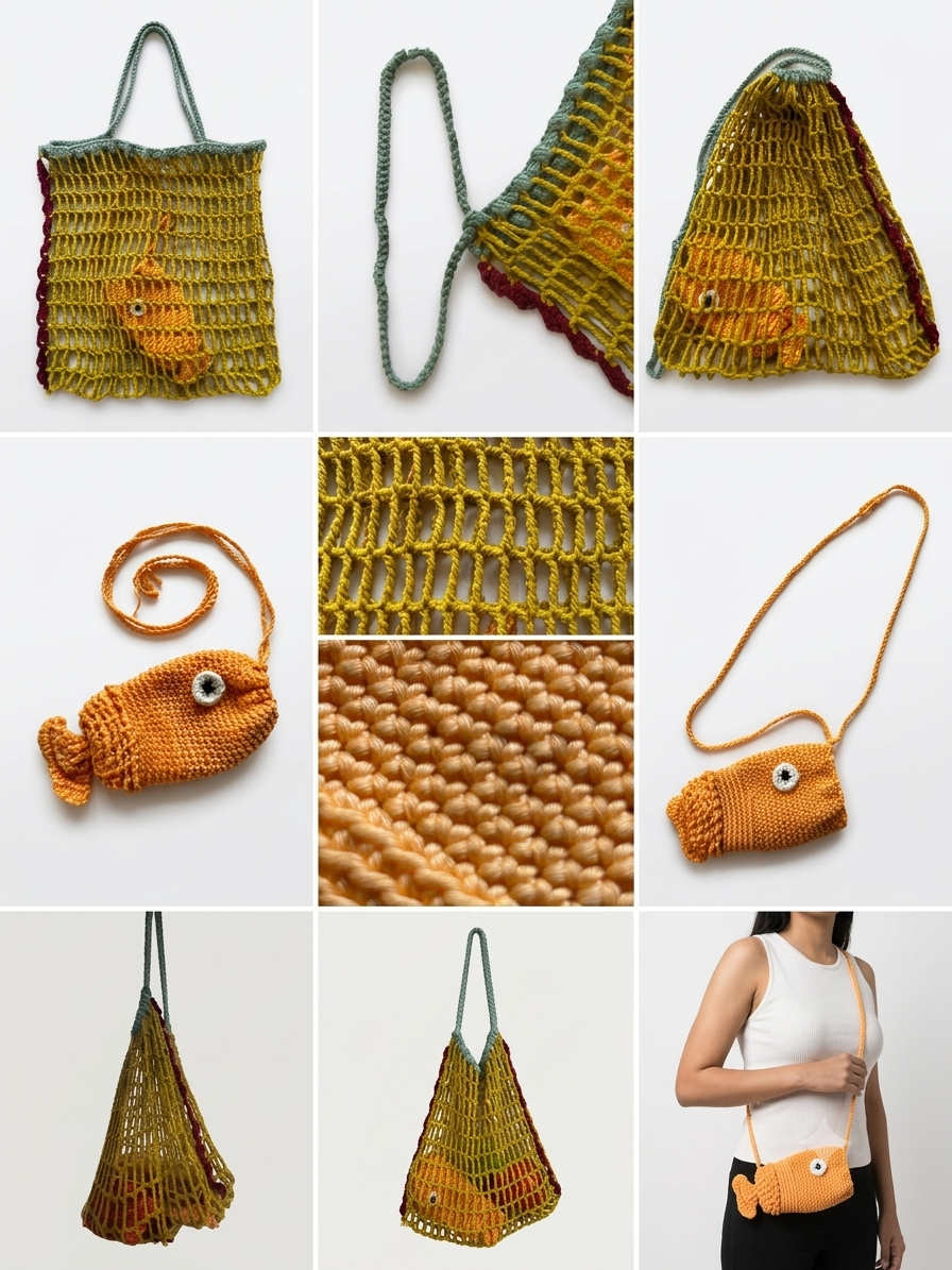 Handmade crochet net bag