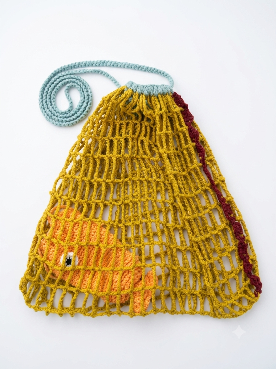 Handmade crochet net bag
