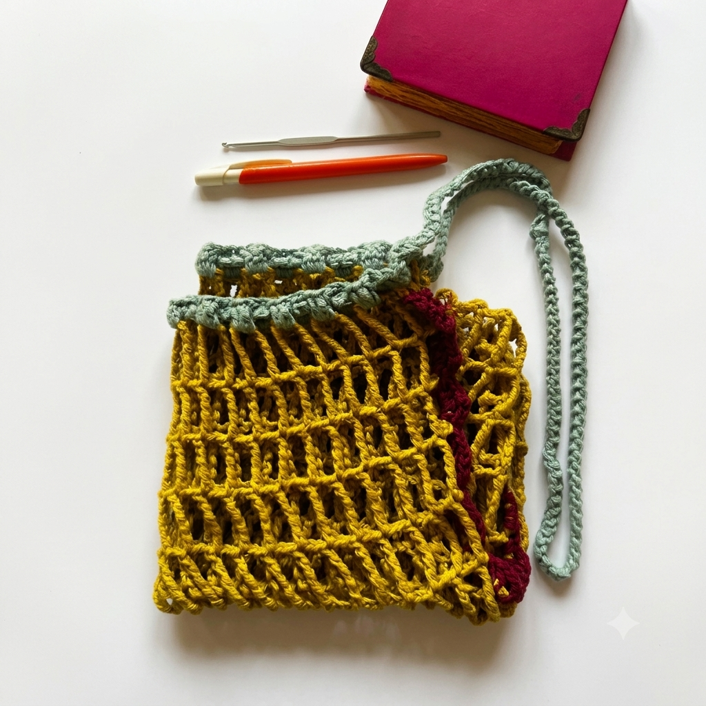 Handmade crochet net bag